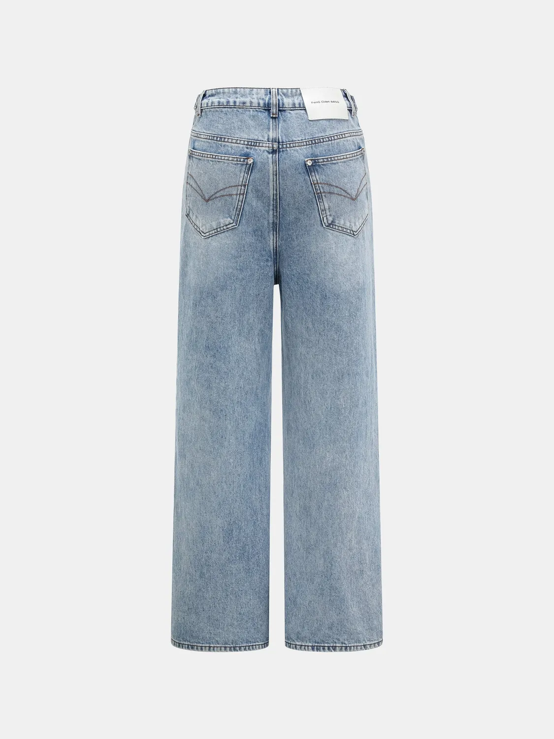 Feng Chen Wang Cross Waistband Jeans straight leg krydset