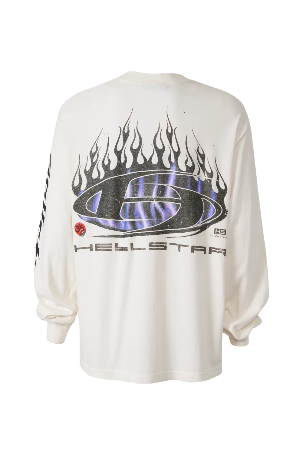 Hellstar Blue Flame longsleeve hvid bomuld