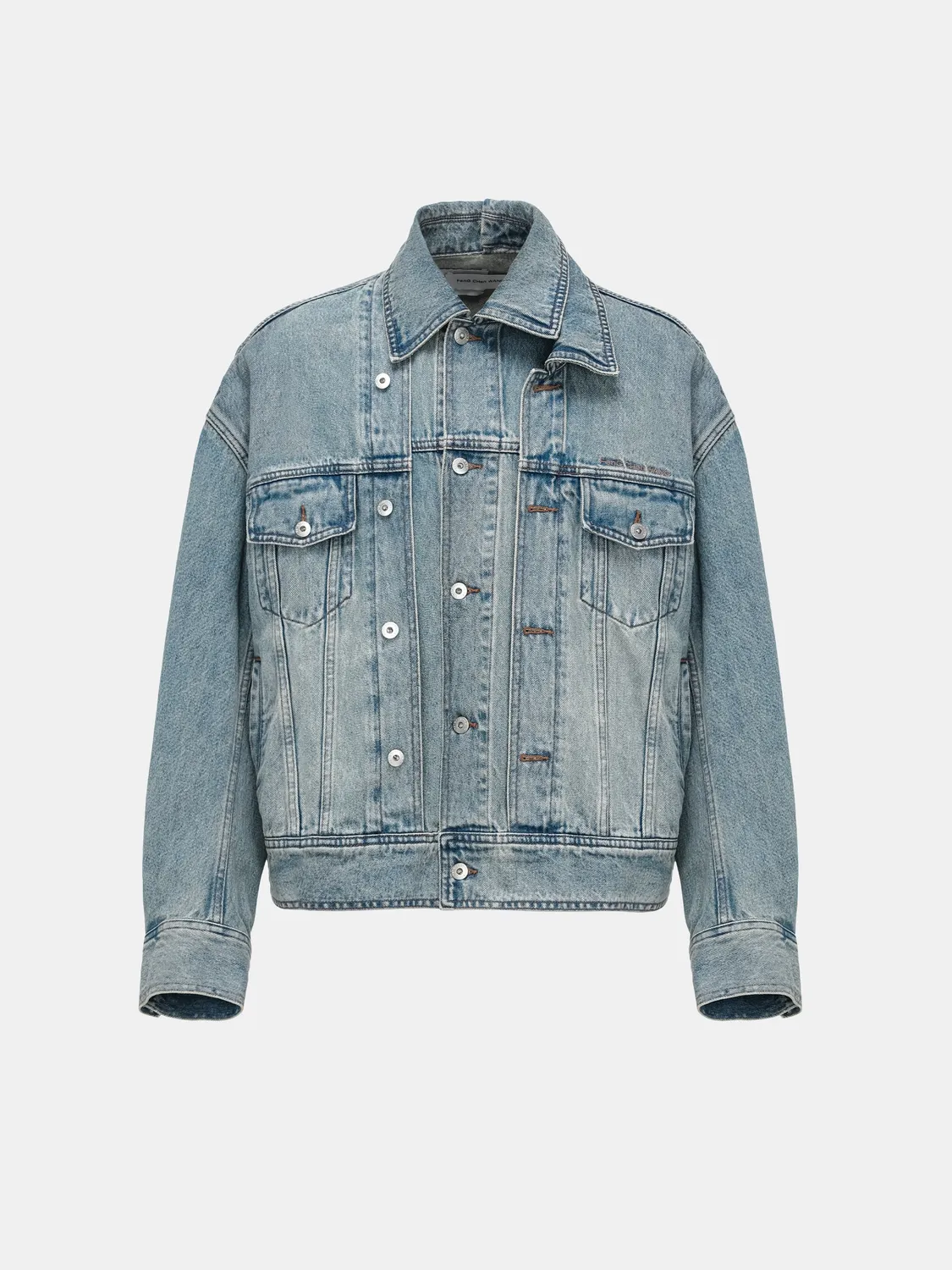 Feng Chen Wang Deconstructed Denim Jacket cowboyjakke blå