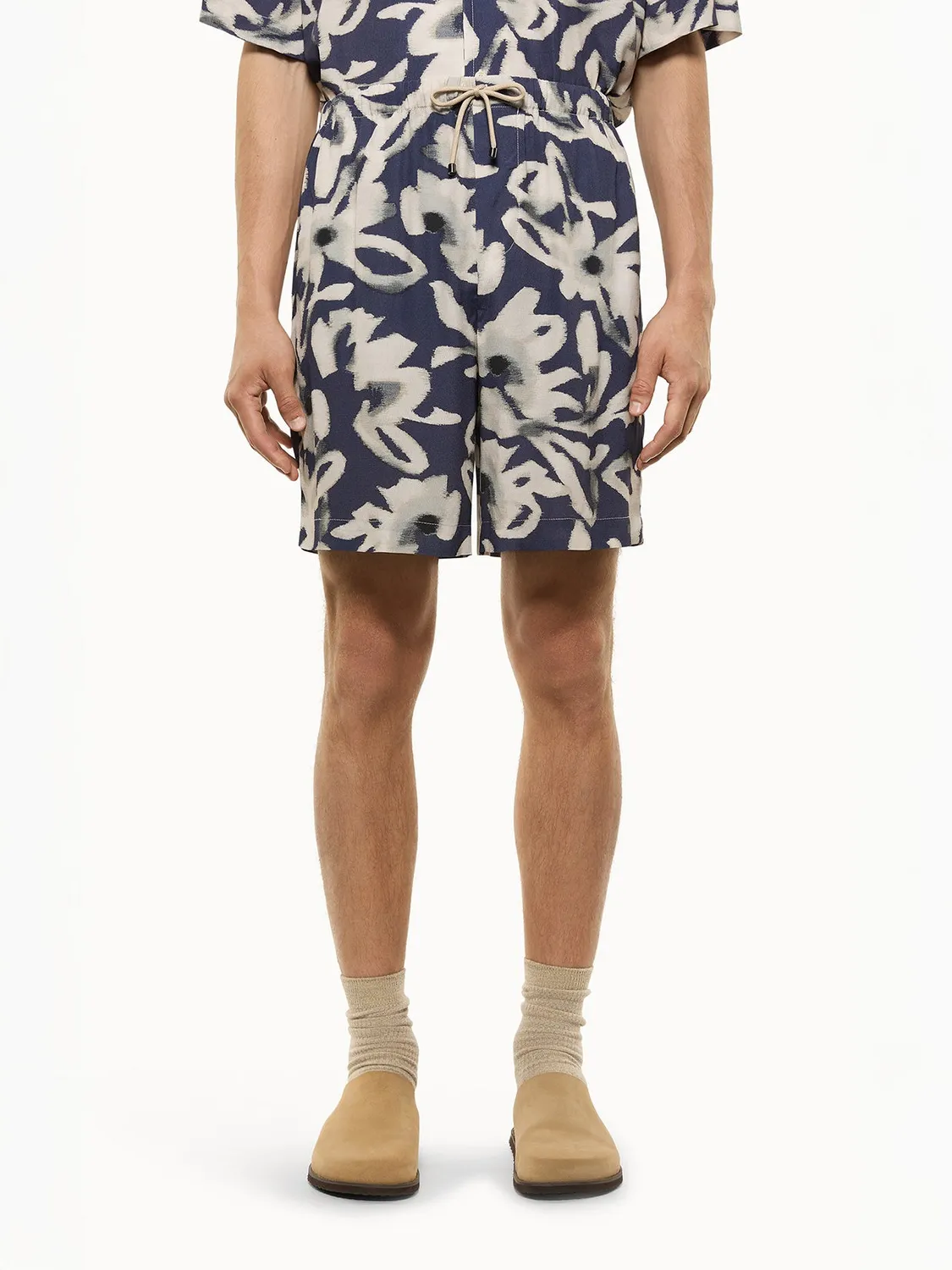 Laneus bermuda shorts viskose navy herre