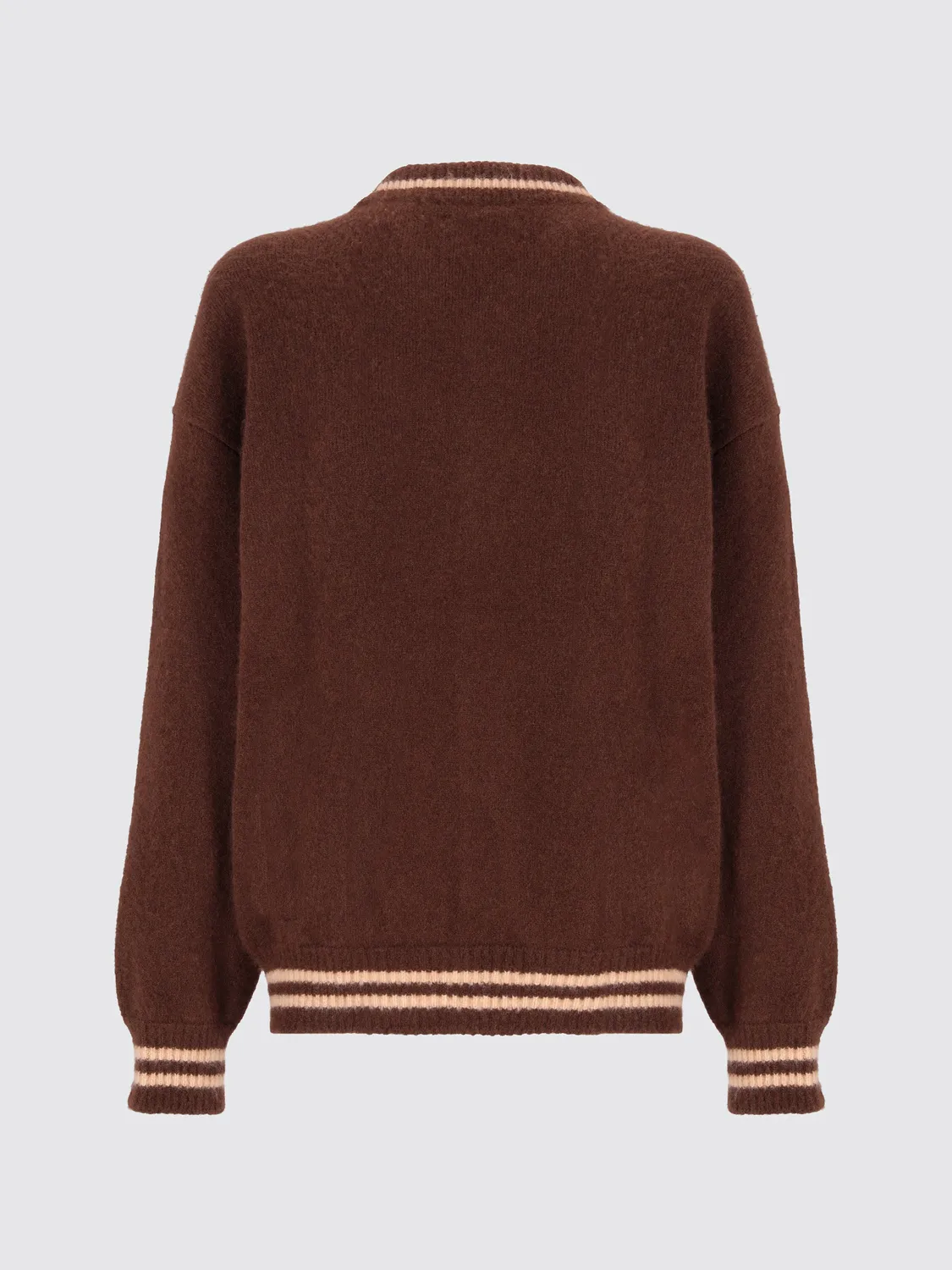 Laneus Cashmere strikbomber chocolate cashmere-silkeblanding