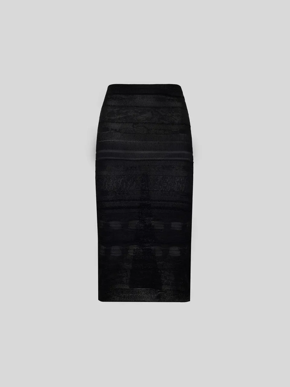 Laneus Light Jacquard nederdel sort viskose slim
