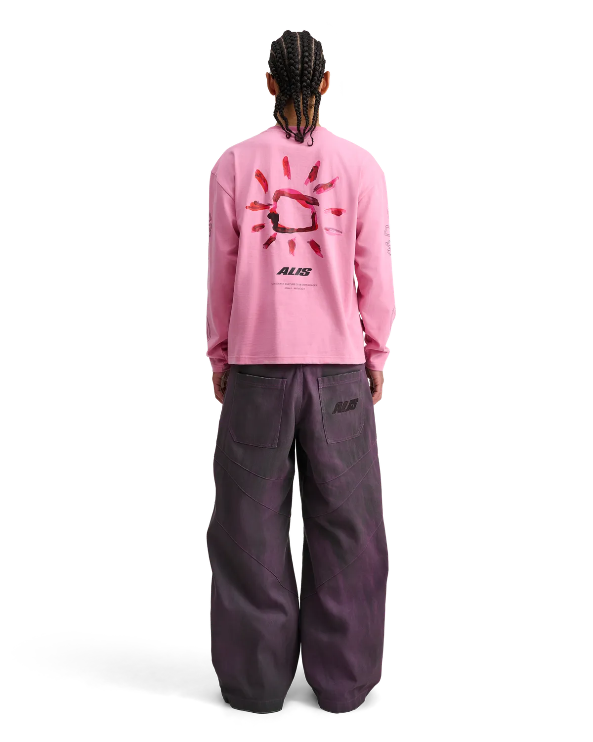 Alis Joshua langærmet t-shirt pink grafik bomuld