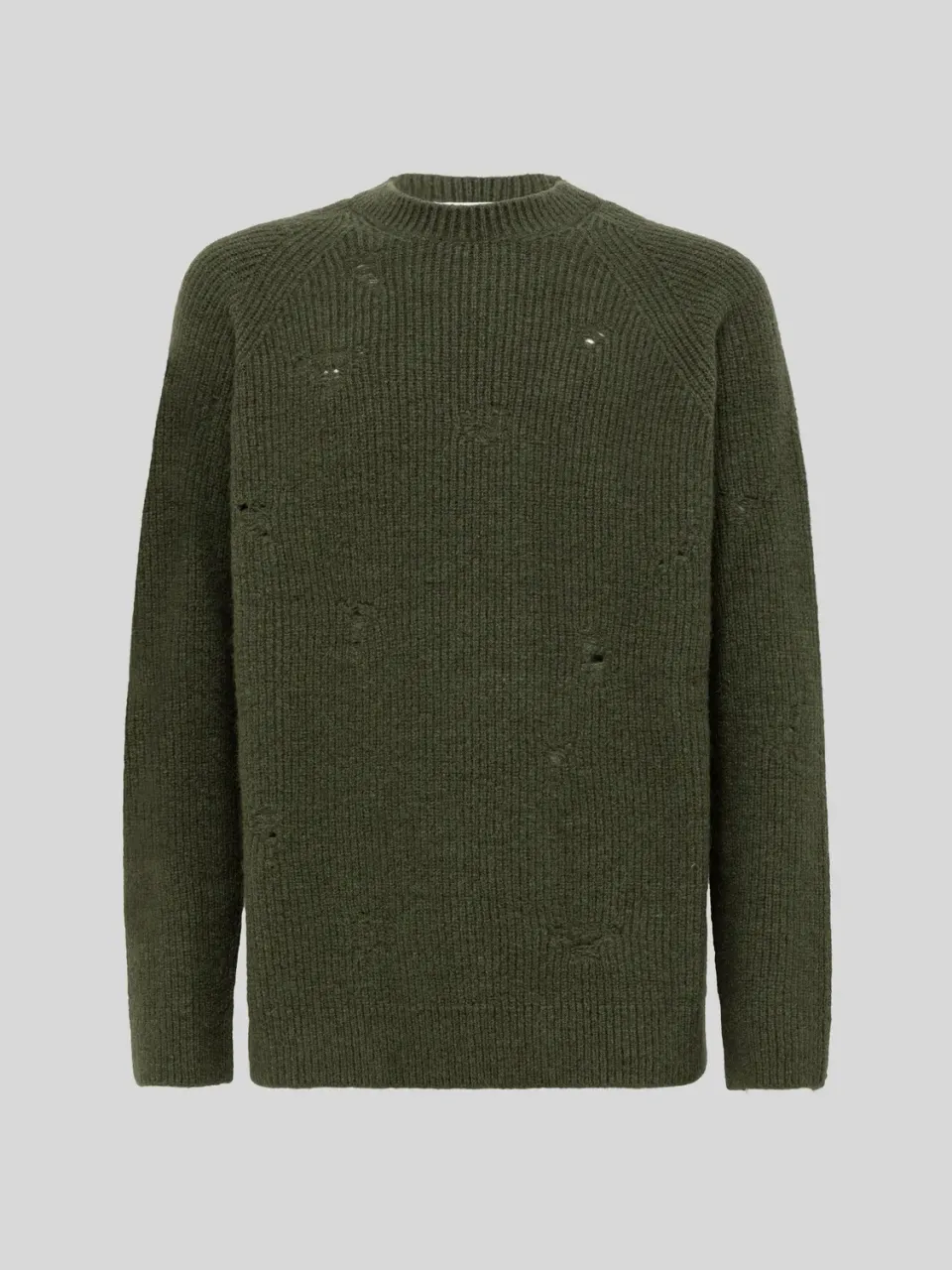 Laneus Destroyed striktrøje military cashmere