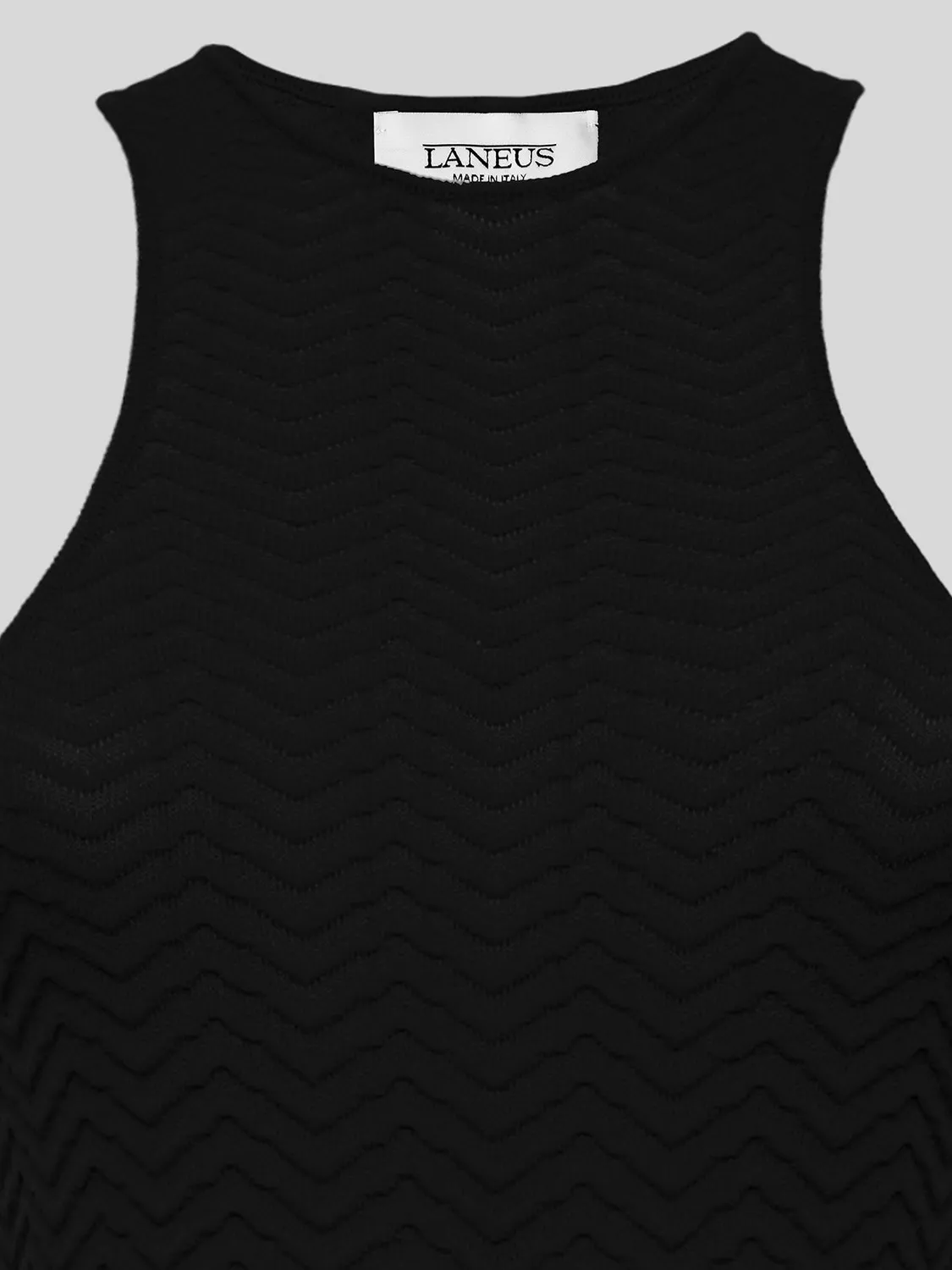 Laneus Knit minikjole sort viskose chevron