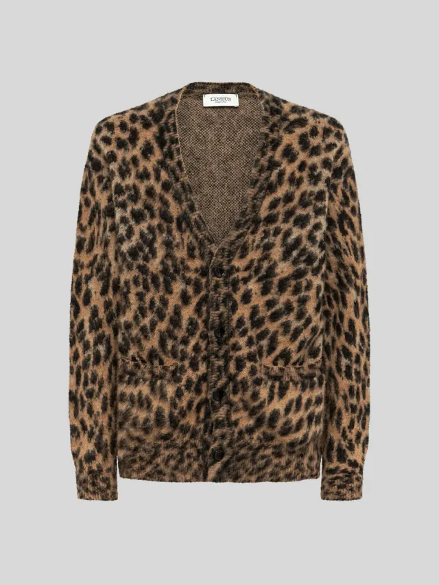 Laneus Brushed Spotted cardigan spotted alpaka