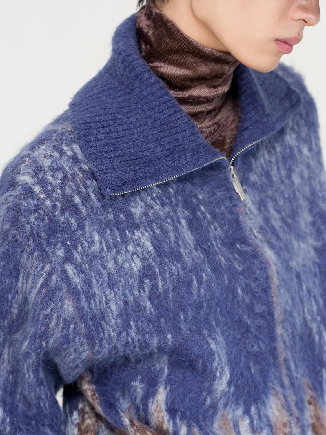 Feng Chen Wang Blue-to-Brown gradient cardigan blå-brun