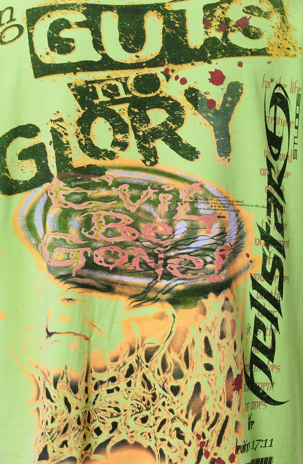 Hellstar Test Print t-shirt grøn vintage potassium spray