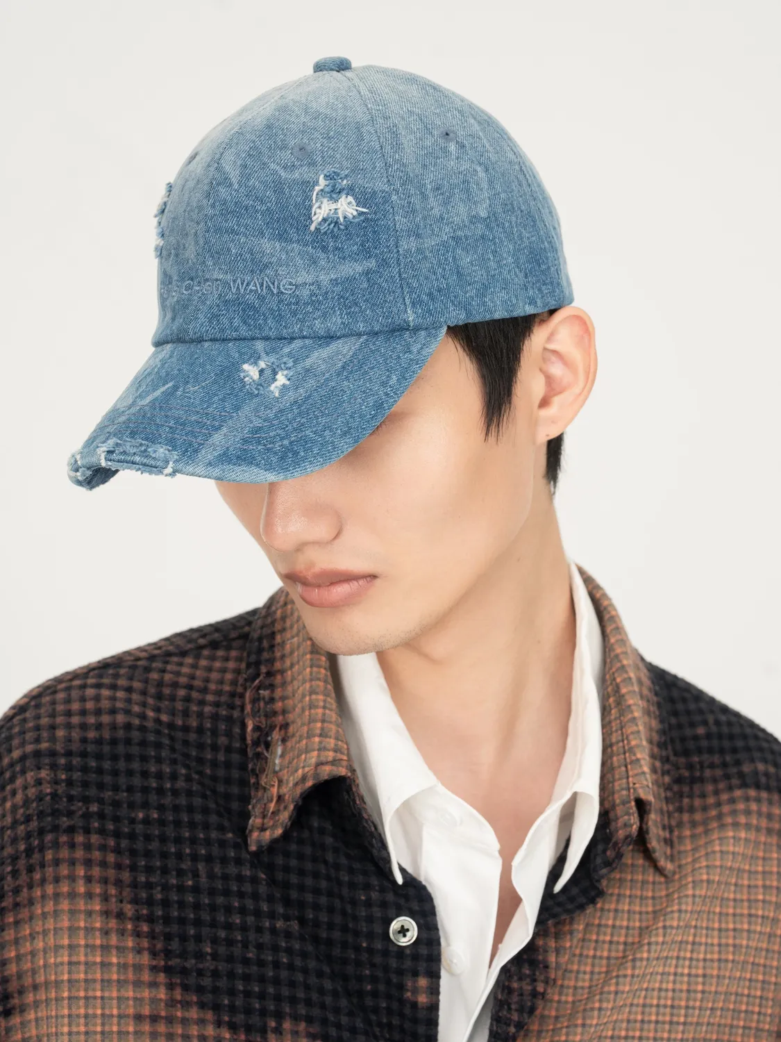 Feng Chen Wang Washed Printed baseball kasket denim