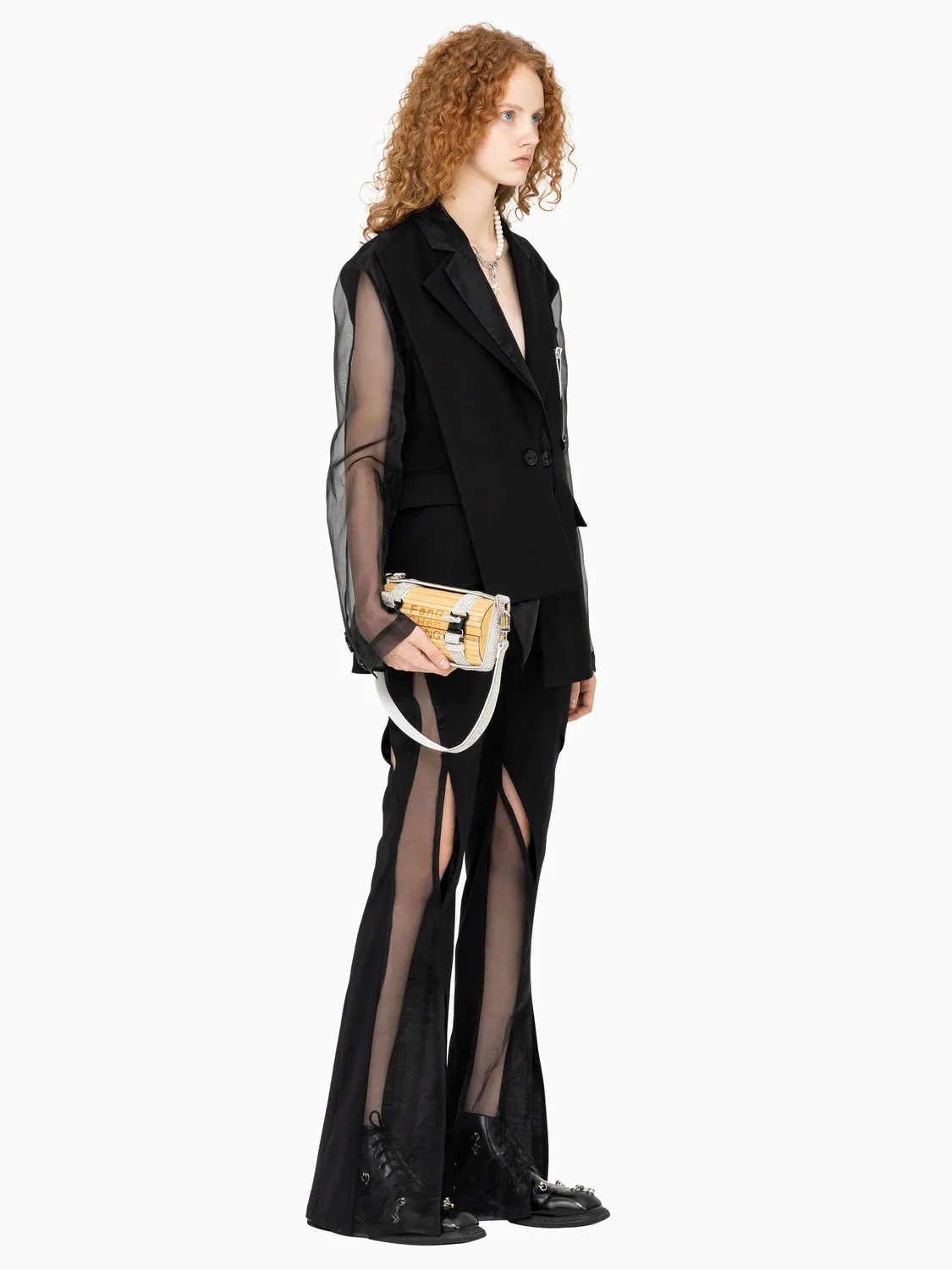 Feng Chen Wang Crystal Big Bamboo taske natur krystal