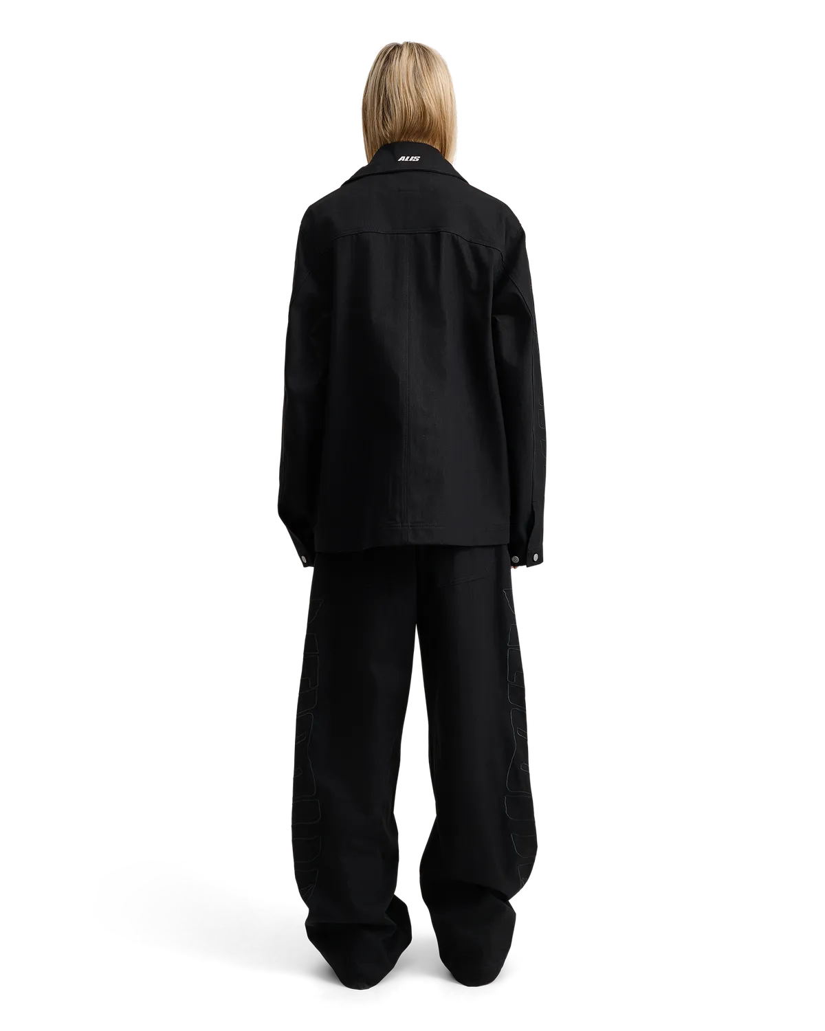 Alis Bam wide fit jeans solid black bomuld