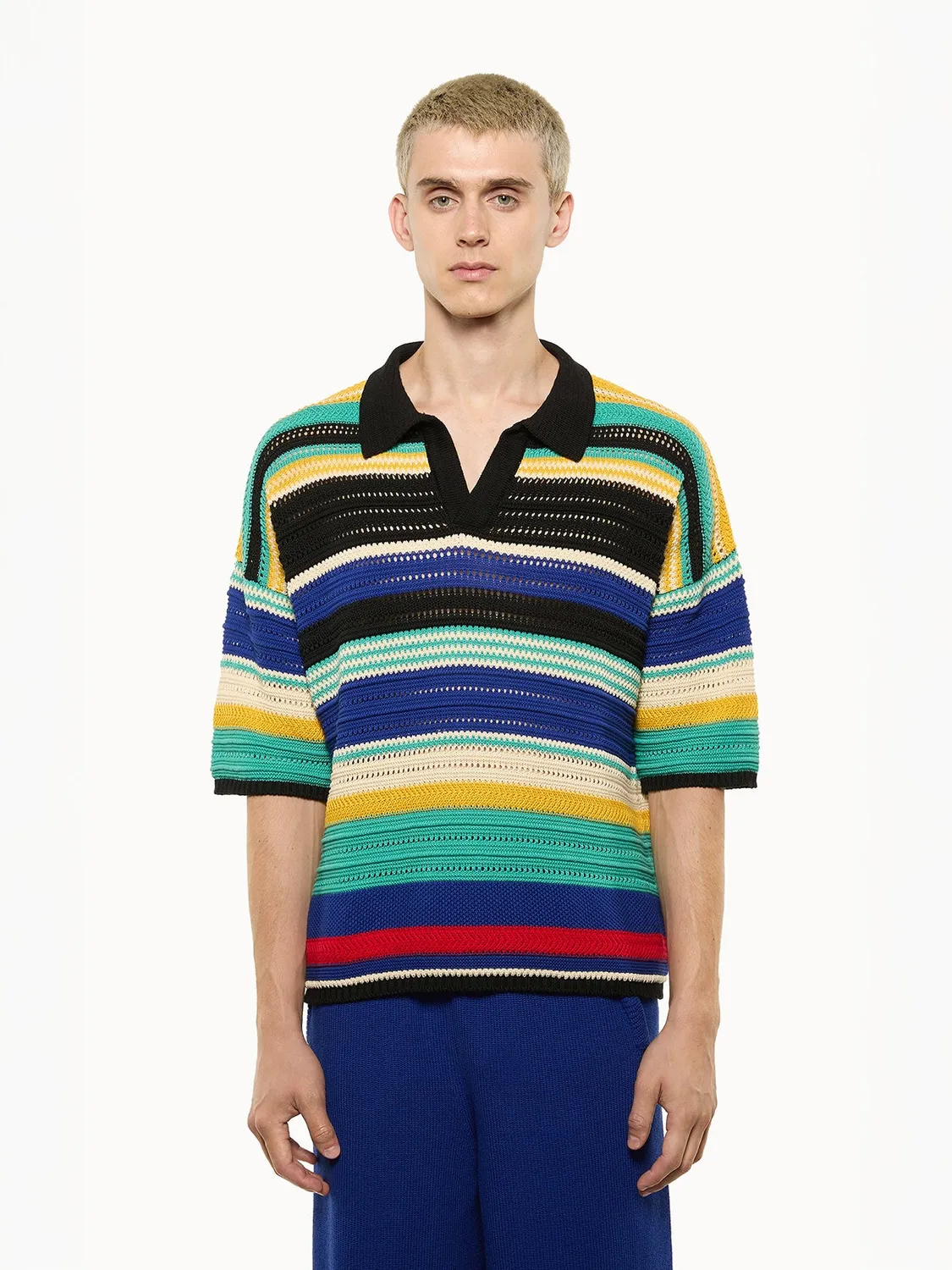 Laneus Multicolor Knit polo black-multicolor bomuld