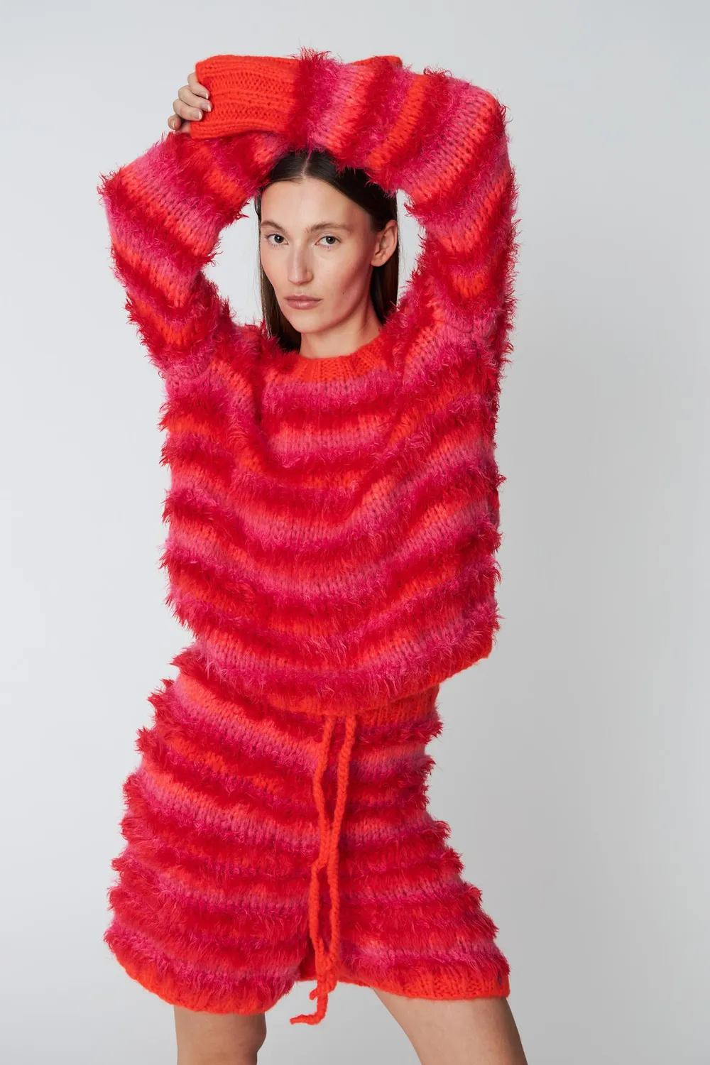 DAWNXDARE Eloise Pullover 335 Chili stribet uldblanding