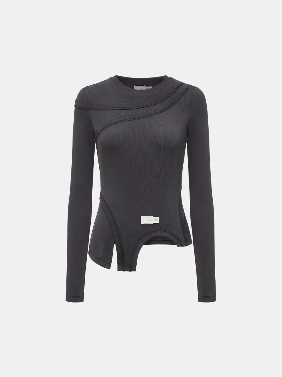 Feng Chen Wang 2-in-1 base layer top mørkegrå slim-fit