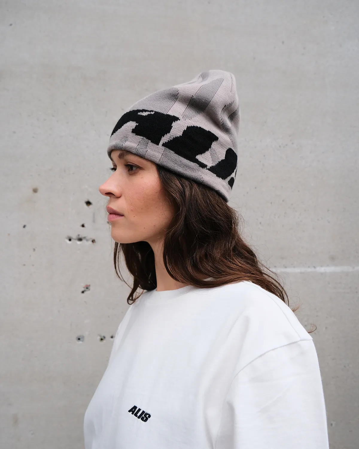 Alis Ecca hue grey uldblanding one size