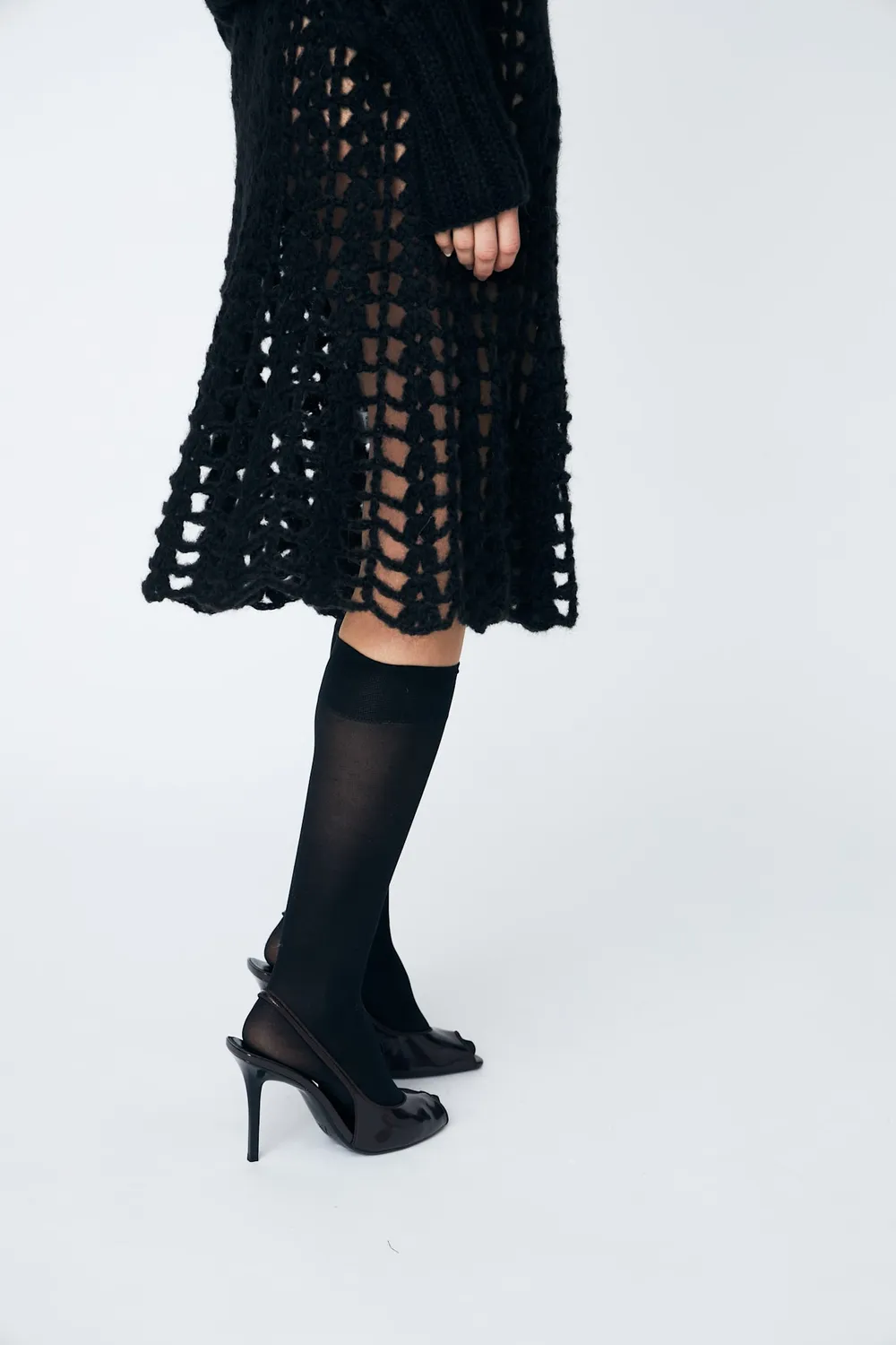 DAWNXDARE Emma Crochet nederdel 199 Black hæklet sort
