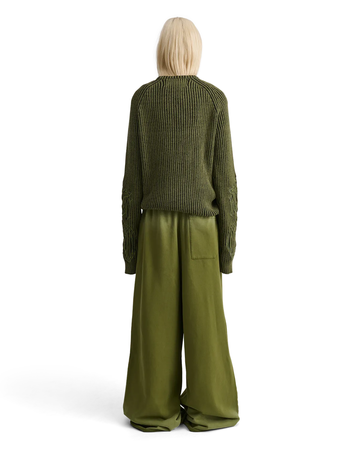 Alis Aria sweatshirt Oliven broderet bomuld