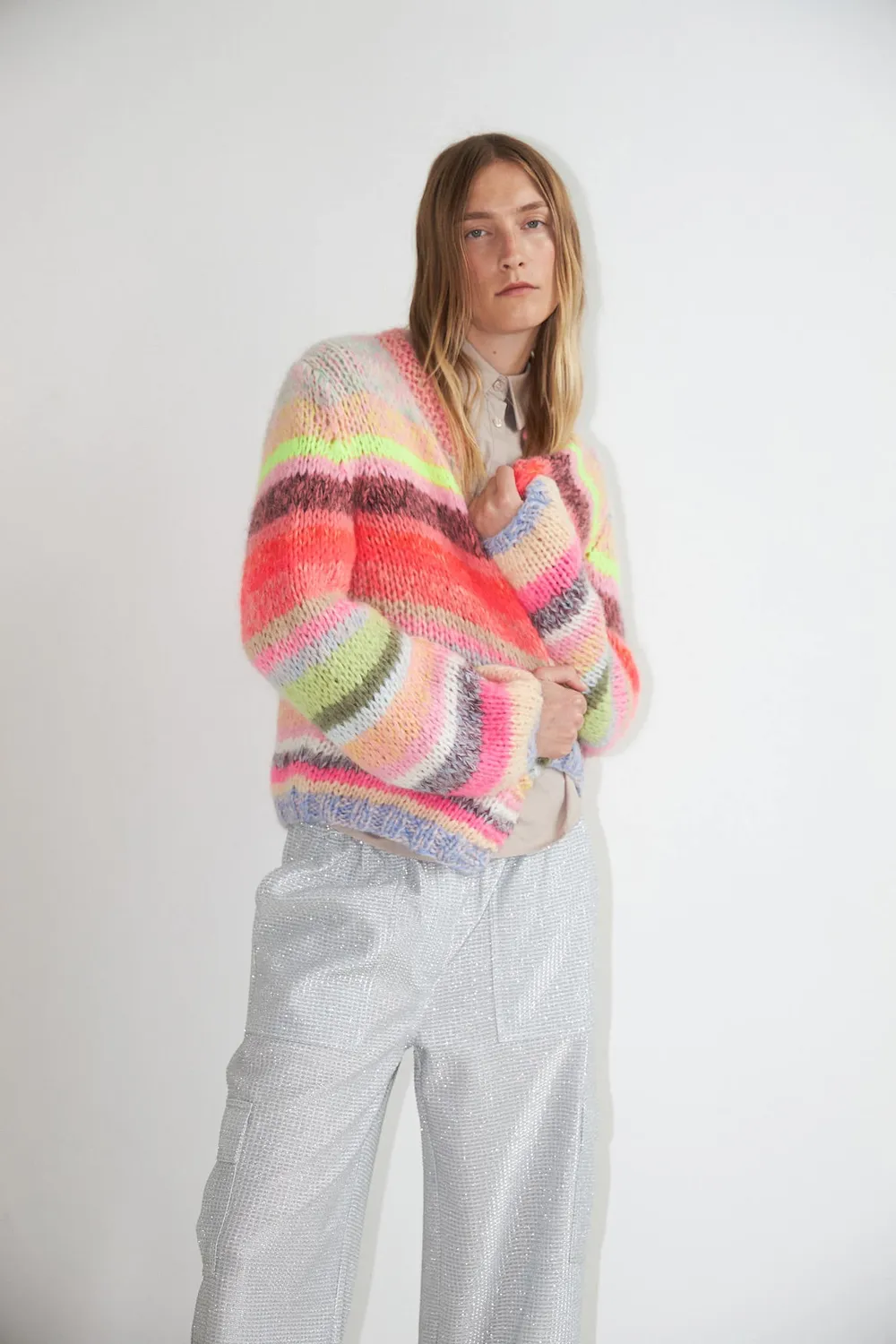 Dawnxdare Gabi strikcardigan 925 Bold Multi stribet