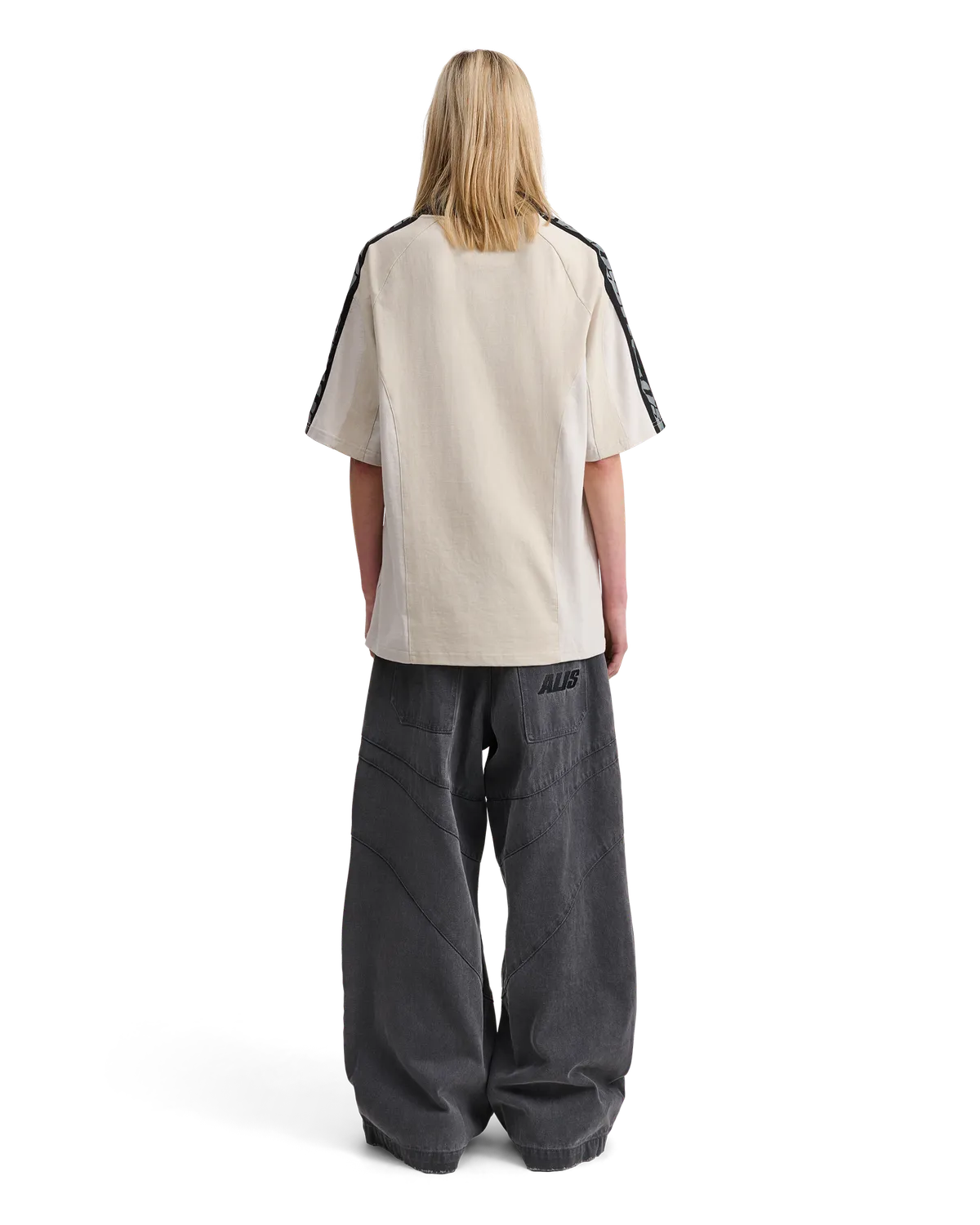 Alis Alain polo sand off white grafisk