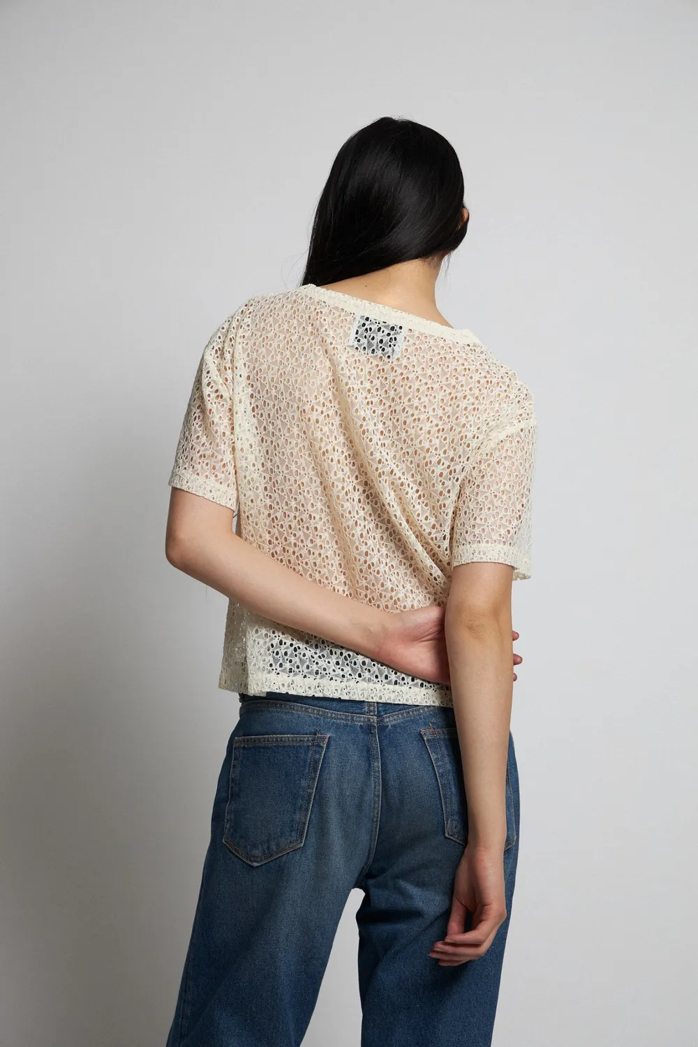 DAWNXDARE Star blonde bluse chalk kortærmet