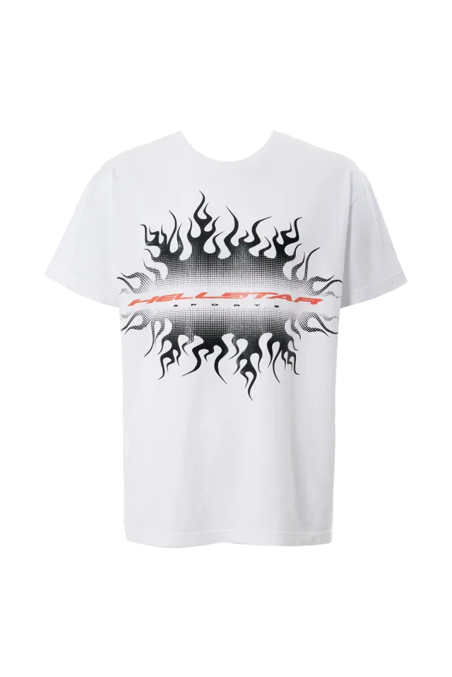 Hellstar Gradient Flame t-shirt hvid bomuld