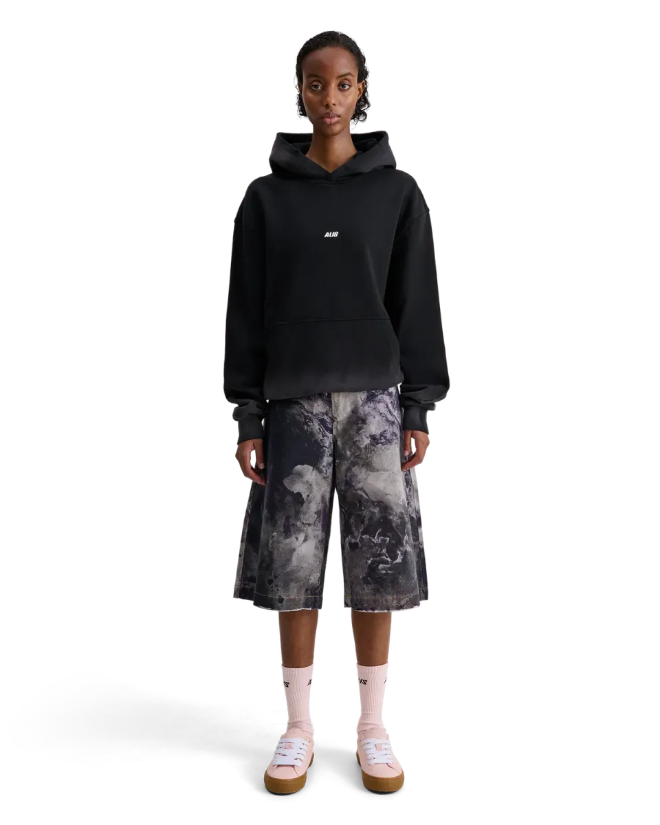 Alis Aori hættetrøje Faded Black 100% bomuld