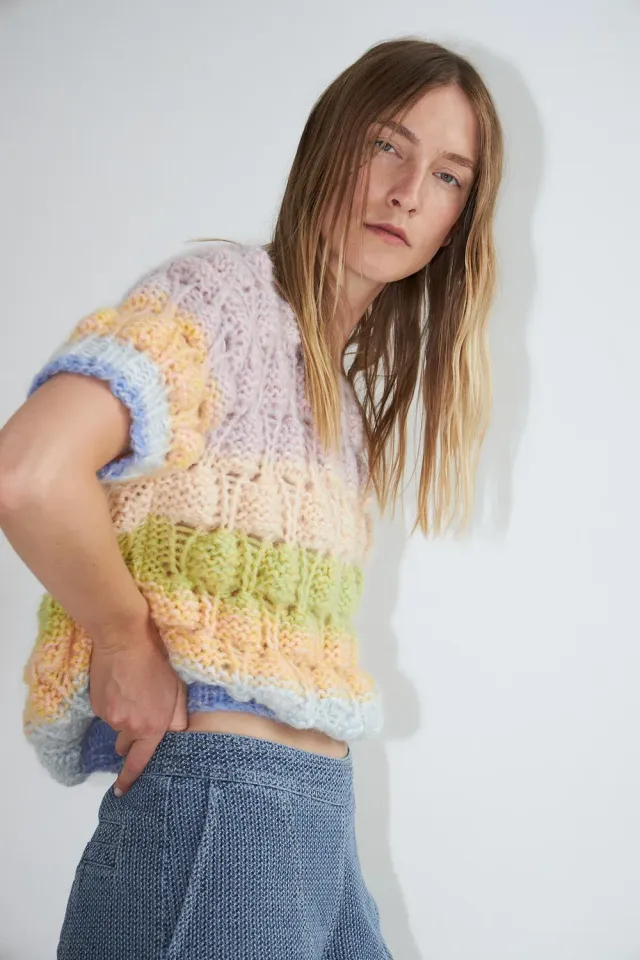 DAWNXDARE Acacia Rainbow strik pistaccio boblemønster