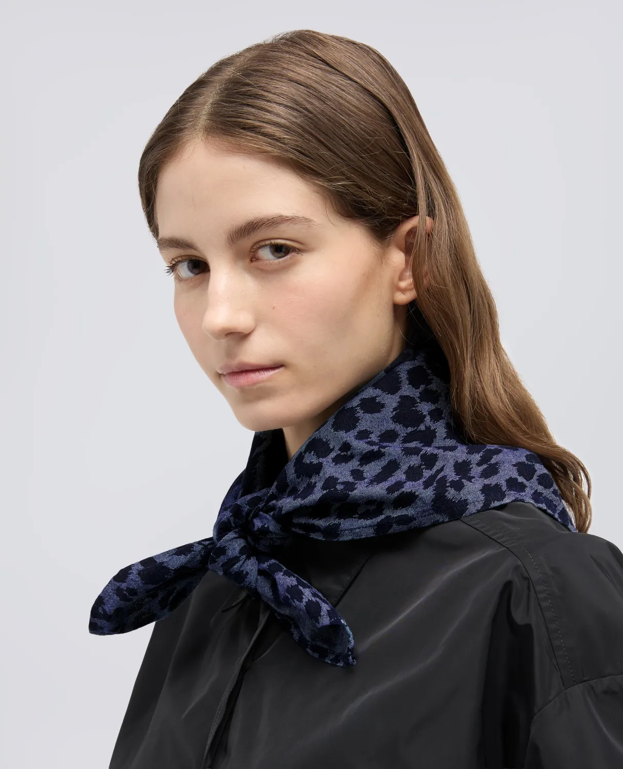 Aspesi Chambray tørklæde animalier bomuld