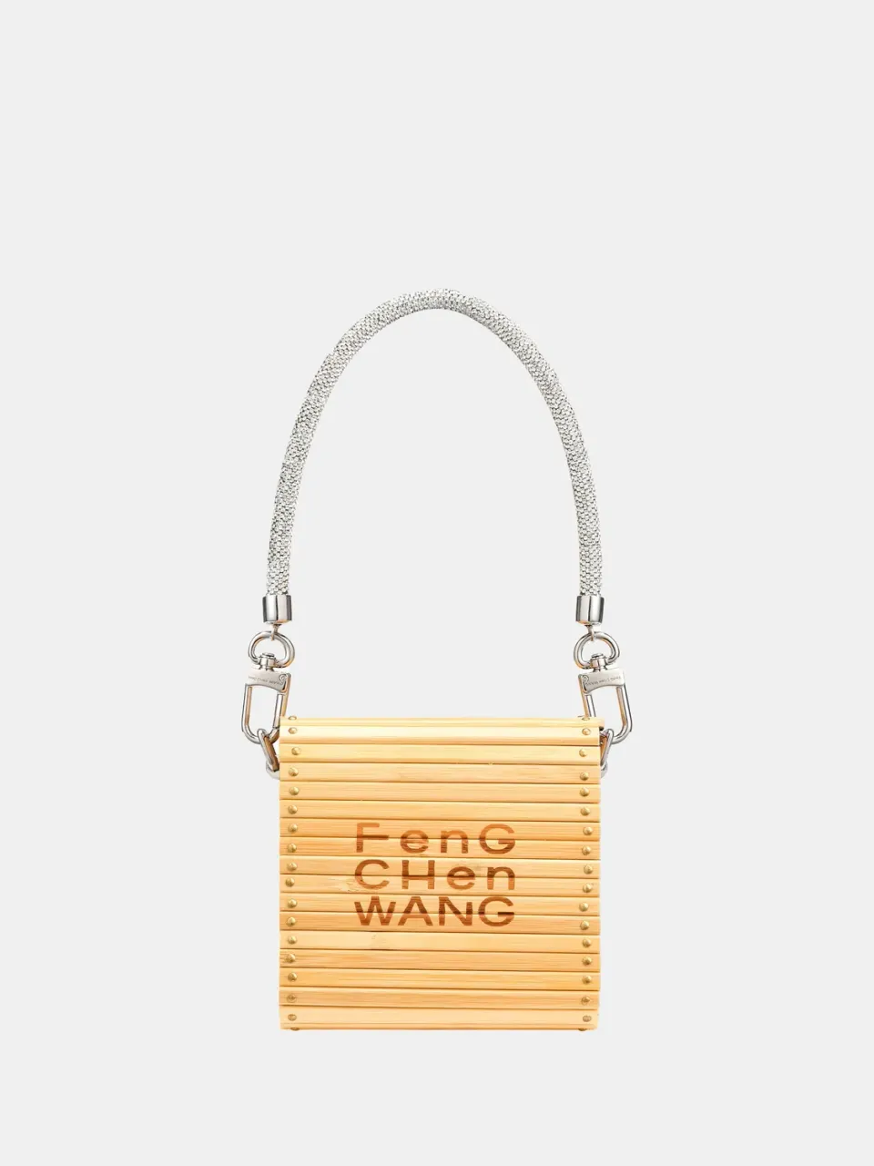 Feng Chen Wang Square Small Bamboo taske OS natur bambus