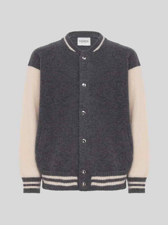 Laneus bomberjakke charcoal cashmere silke herre