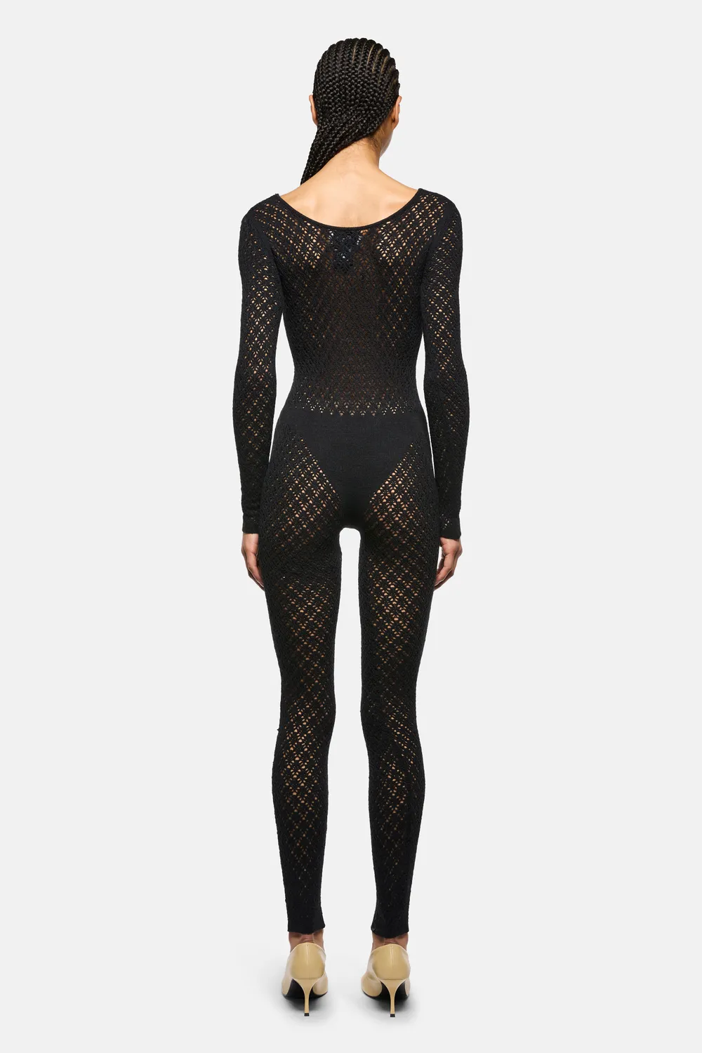 Laneus jumpsuit sort åbenstrik uld