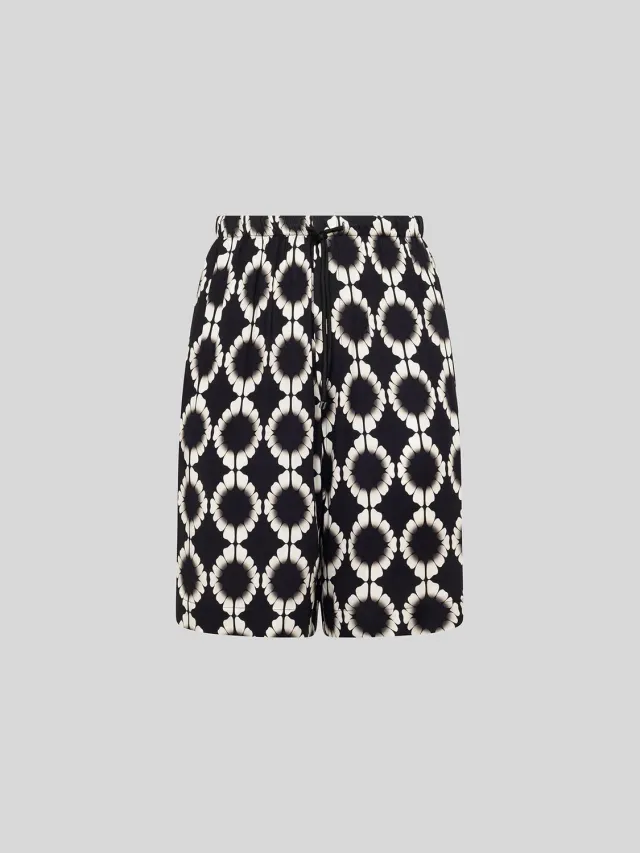 Laneus viskose bermudashorts med print sorte