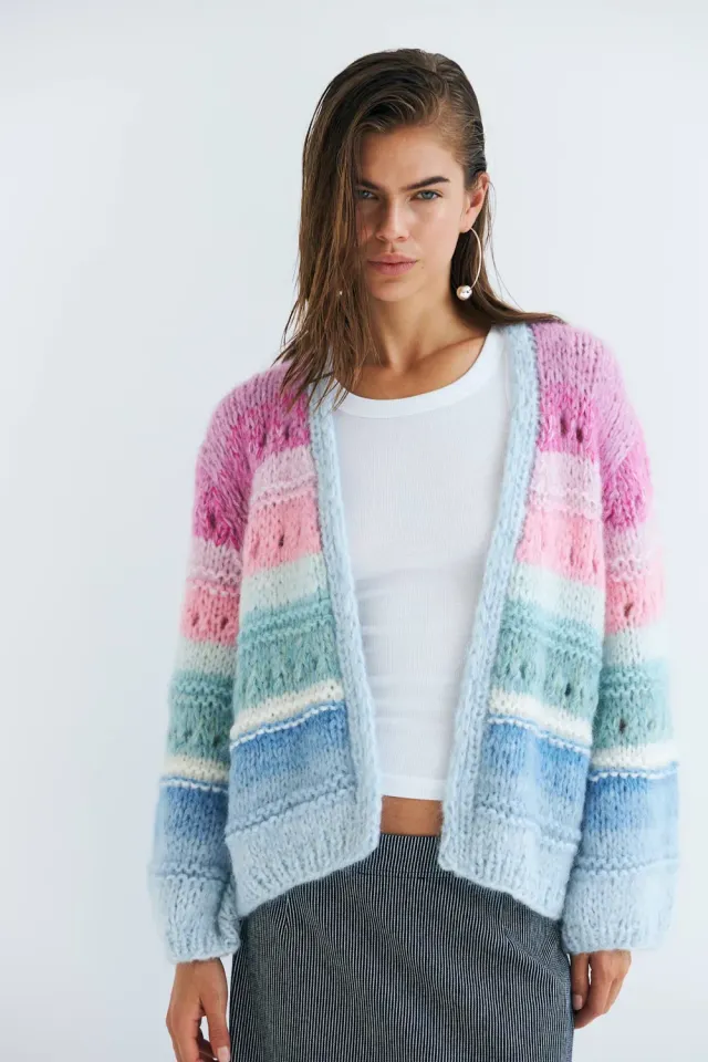 DAWNXDARE EDDA strikcardigan 220 Sky håndstrikket mohair