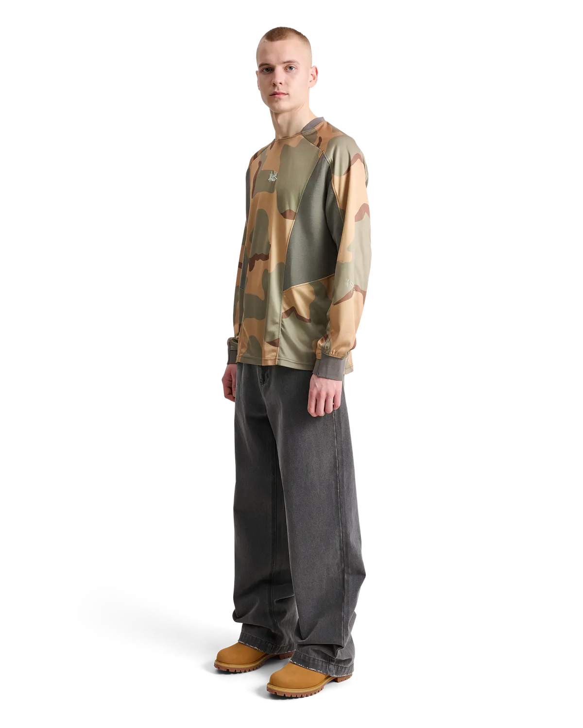 Alis Nikola longsleeve camouflage grey polyester