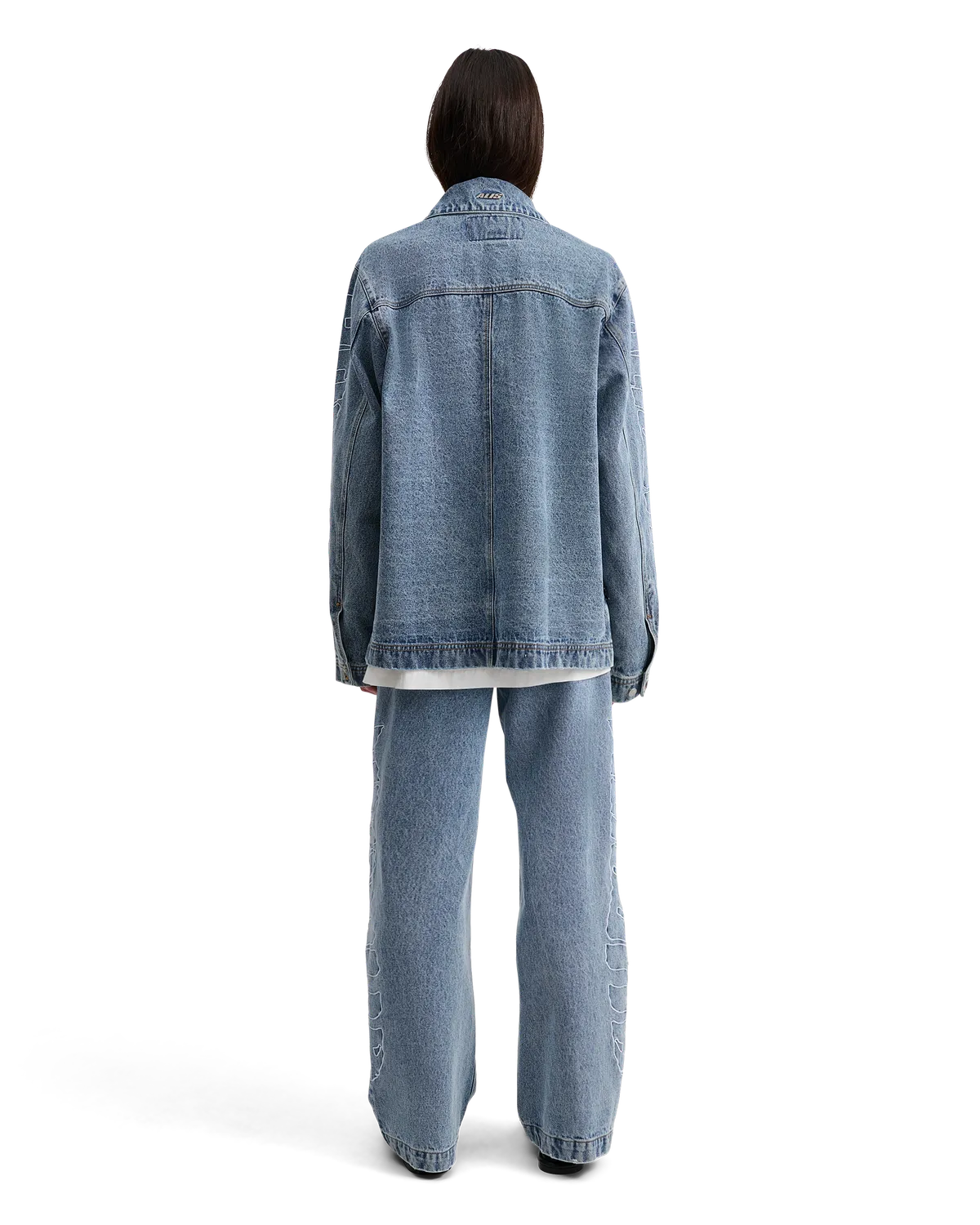 Alis Viren worker jakke Washed Light Blue bomuld