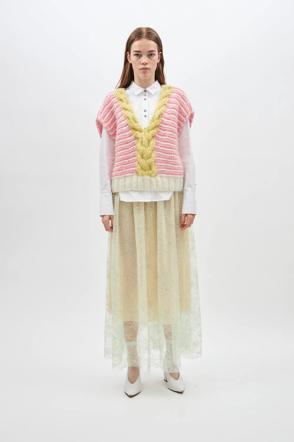 DAWNXDARE Capri Stripe 919 strikvest pink mohair