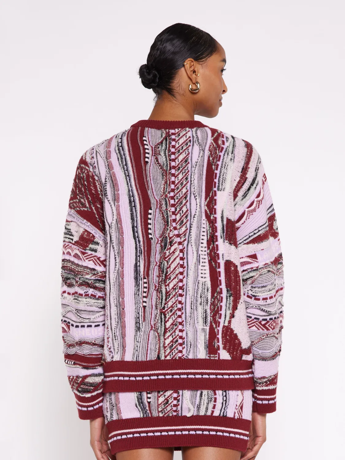 Laneus jacquard sweater fico boxy uldblanding