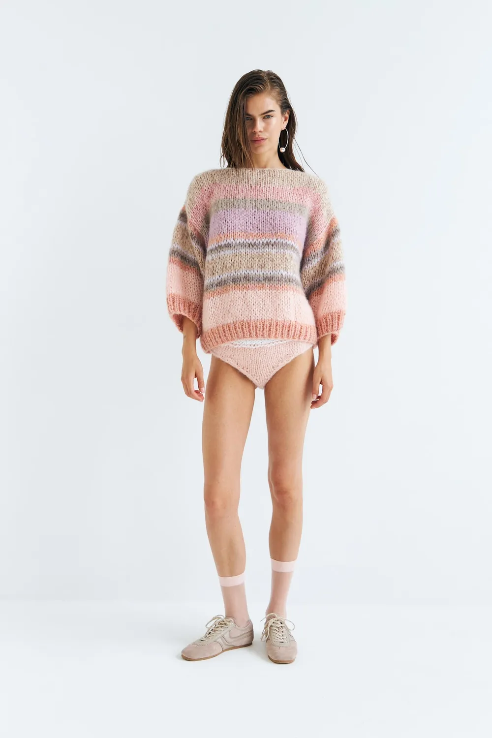 DAWNXDARE LOLA striktrøje 235 taupe mohair