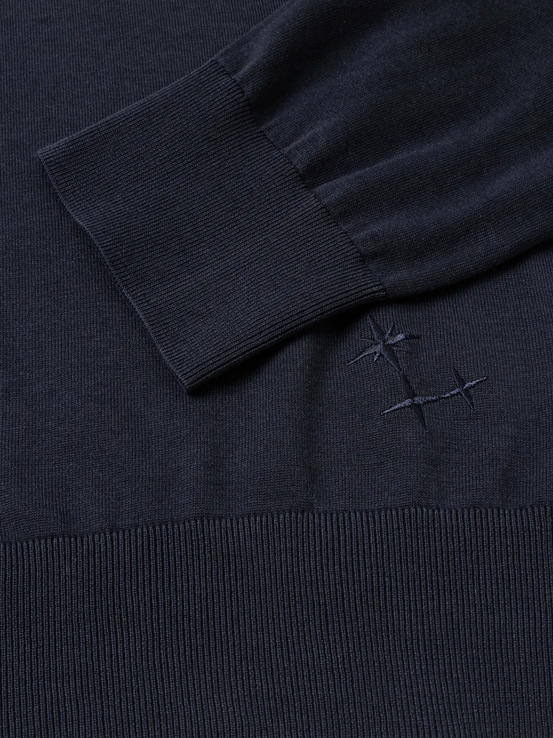 Laneus Cotton Crew Neck sweater navy bomuld
