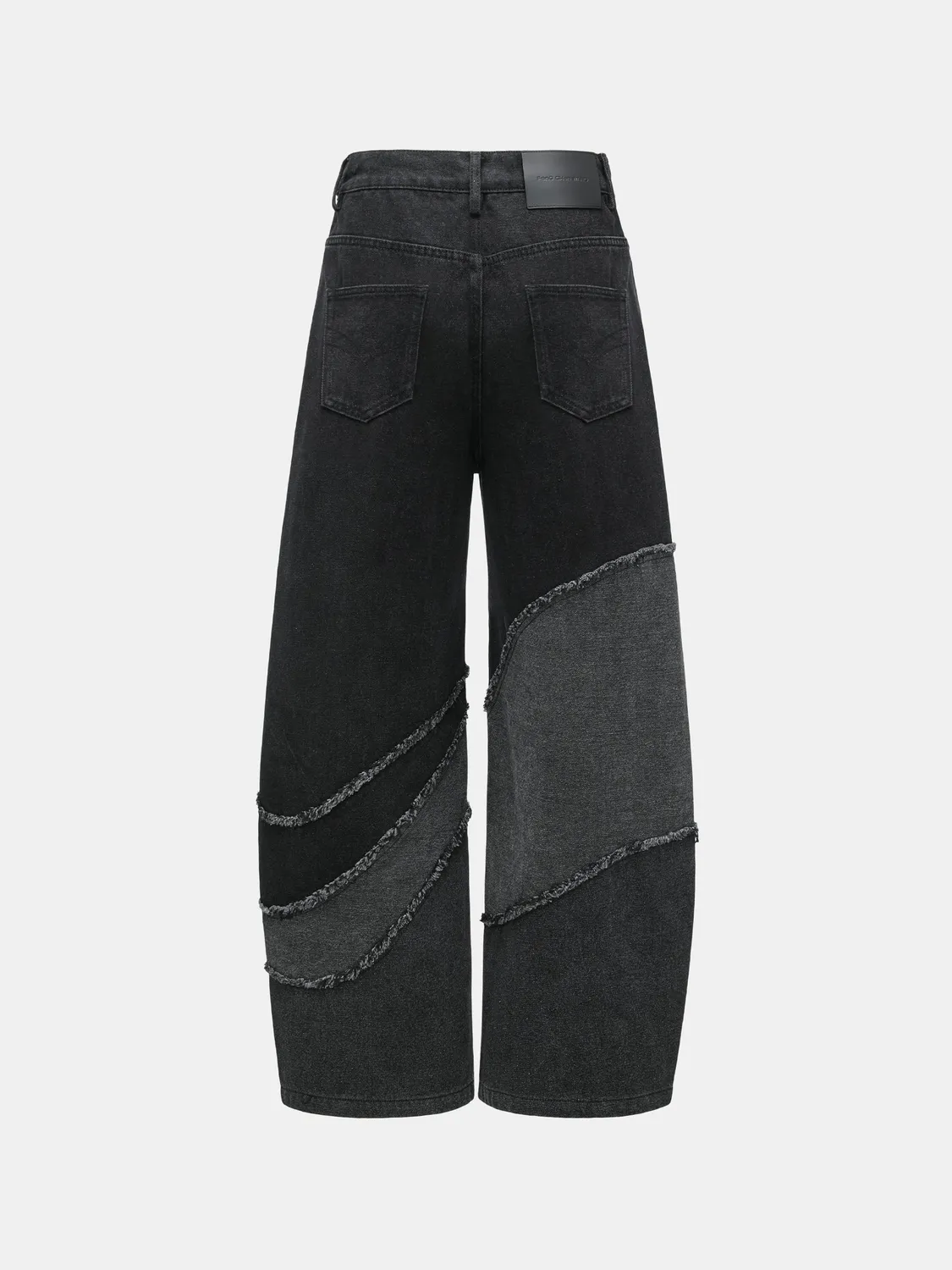 Feng Chen Wang Deconstructed Patchwork Jeans sort grå