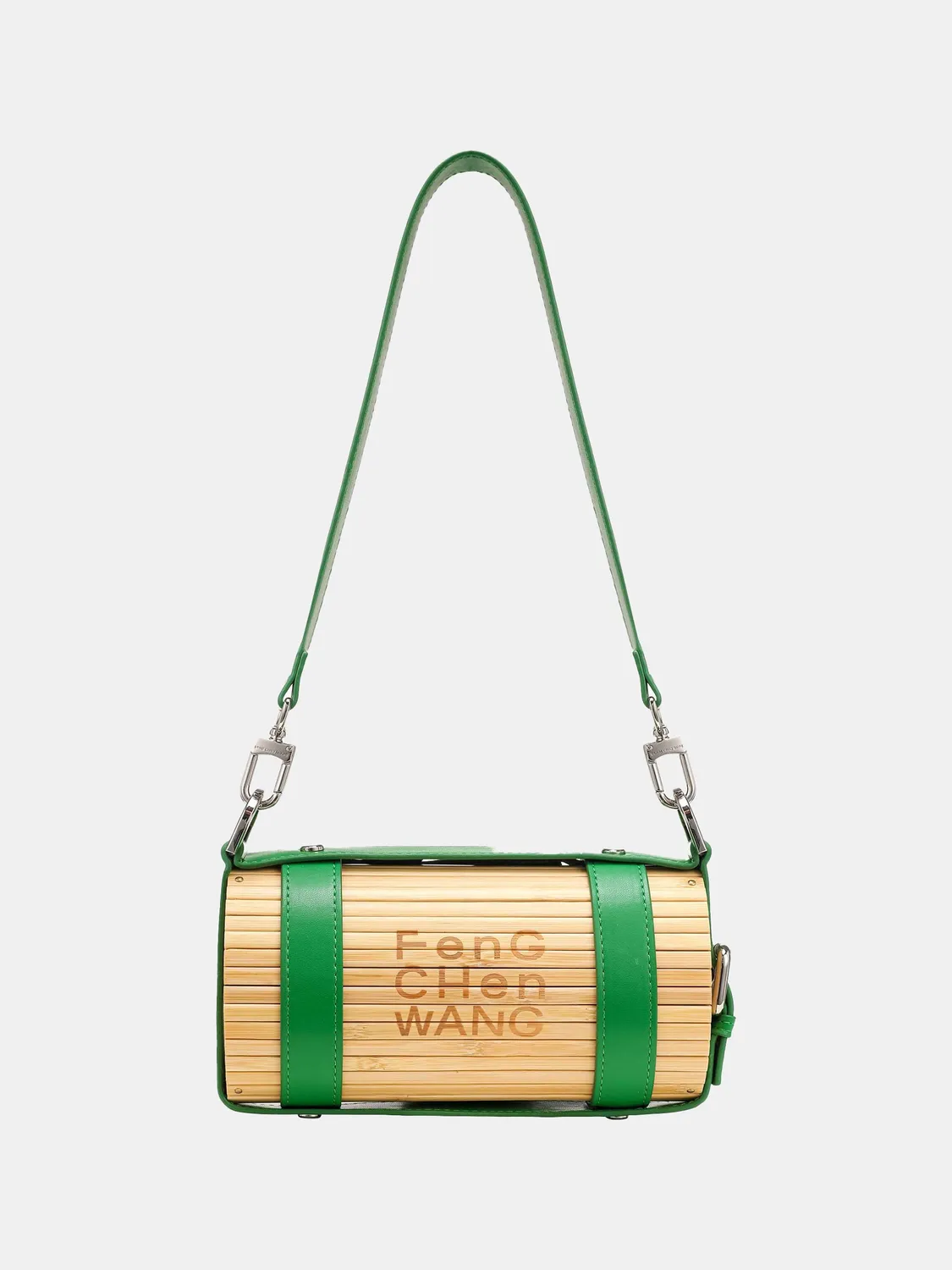 Feng Chen Wang Logo Strap Bamboo Bag bambustaske grøn