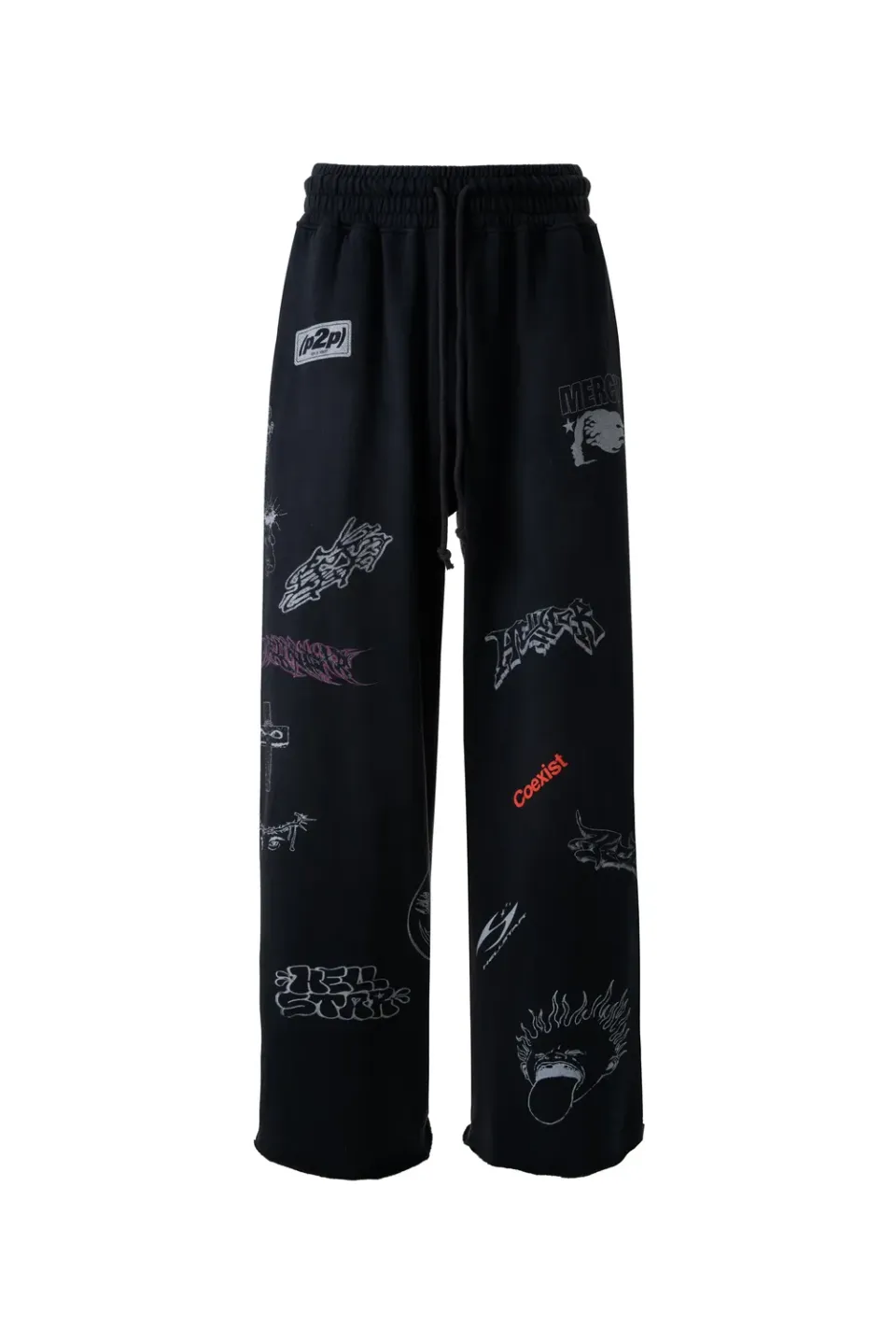 Hellstar Graffiti Hidden Pocket sweatpants sort lynlås