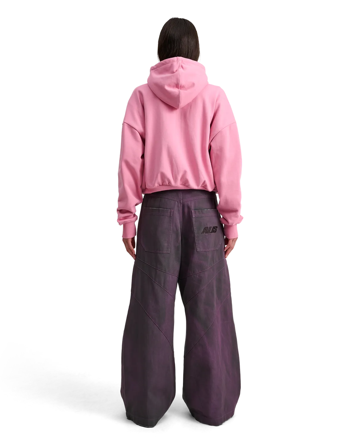 Alis Shen cropped hoodie lyserød lynlås