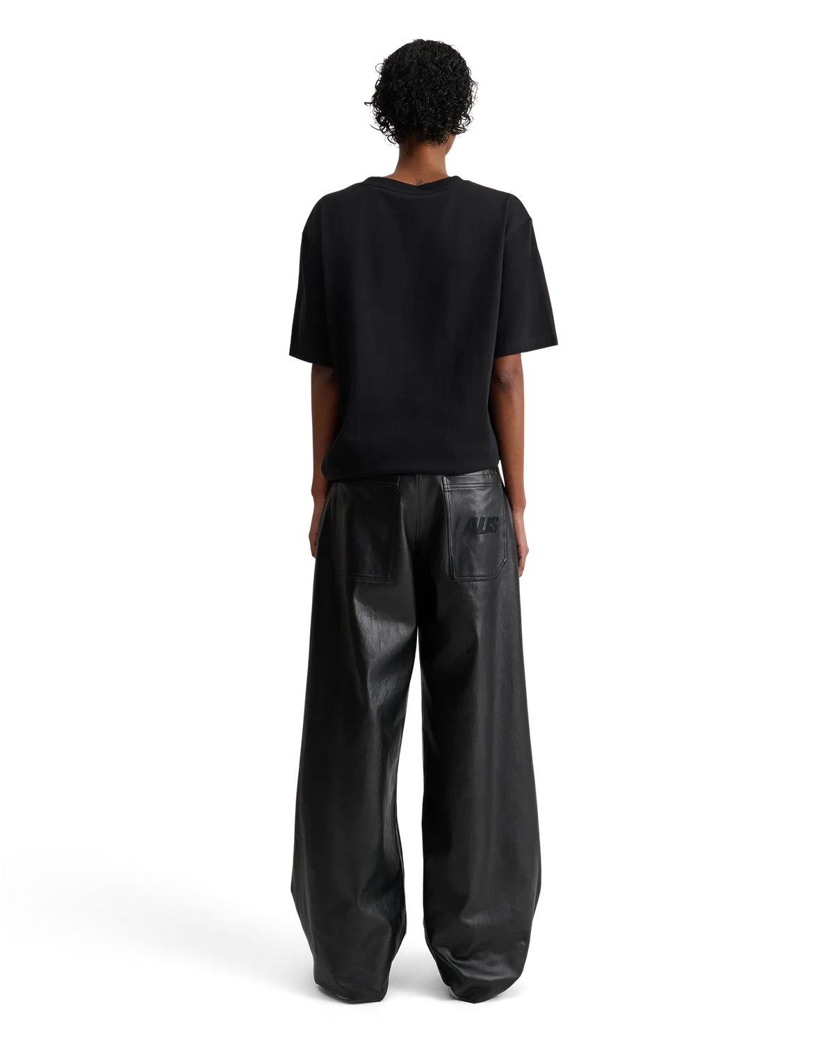 Alis Torey cropped t-shirt solid black bomuld