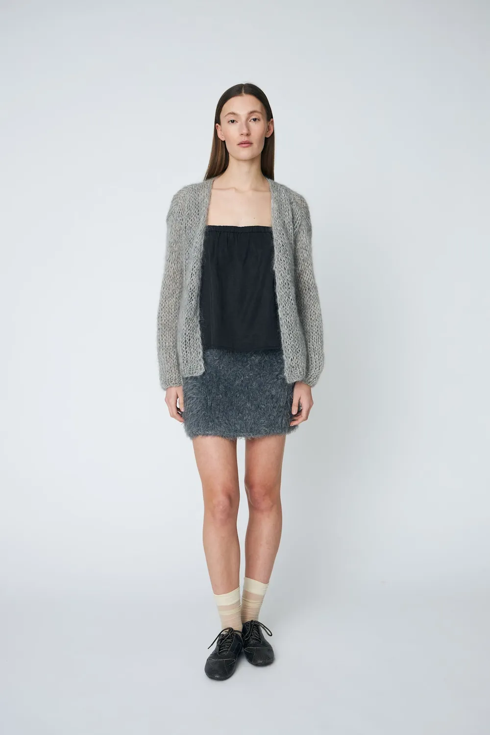 DAWNXDARE GINA TWO strikcardigan 190 Cloud lys