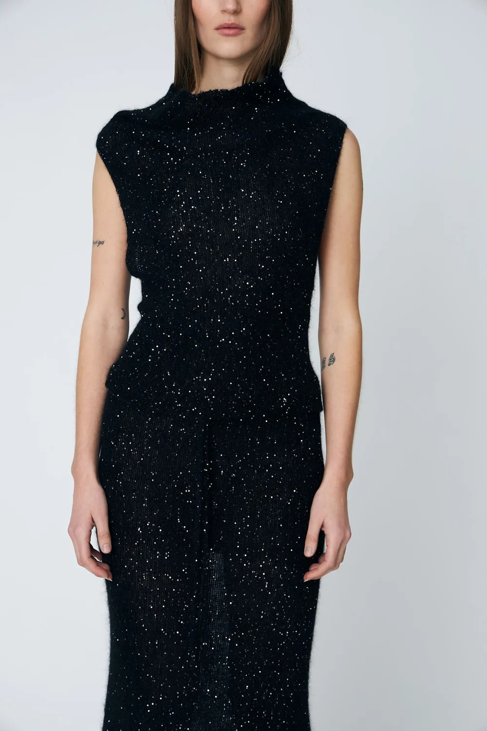 DAWNXDARE MEGAN slipover strikvest sort mohair