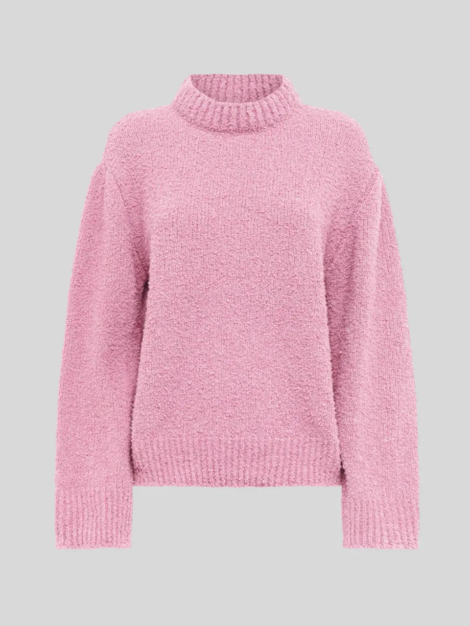 Laneus Boxy Crewneck striktrøje pink uld
