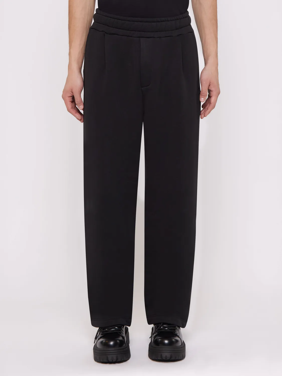 Laneus Fleece sweatpants sort bomuld