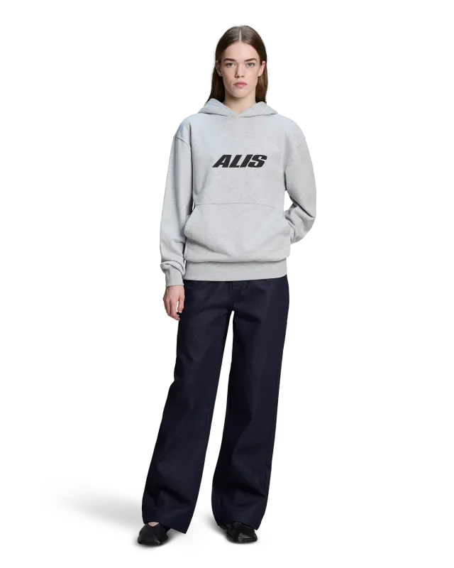 Alis Aori hoodie grey melange oversize bomuld