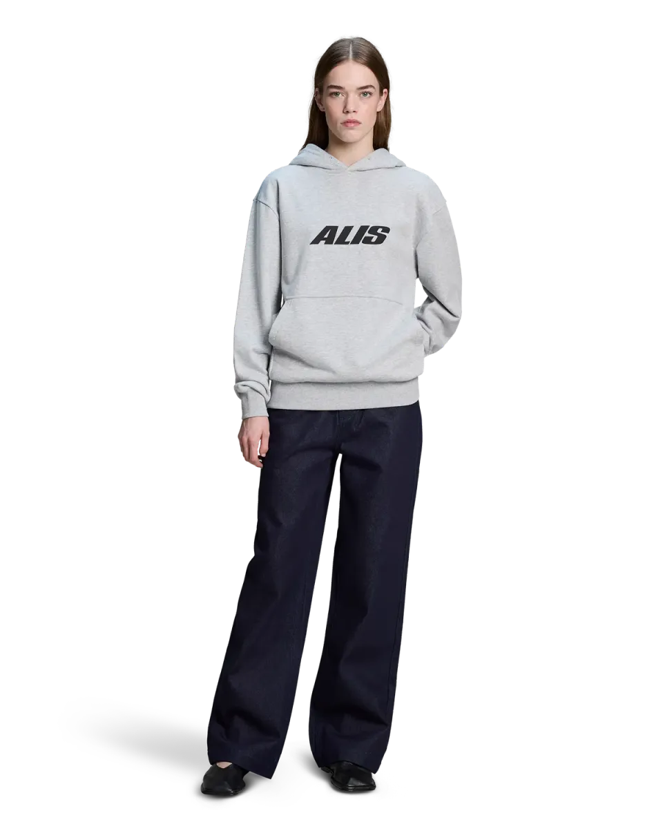 Alis Aori hoodie grey melange oversize bomuld